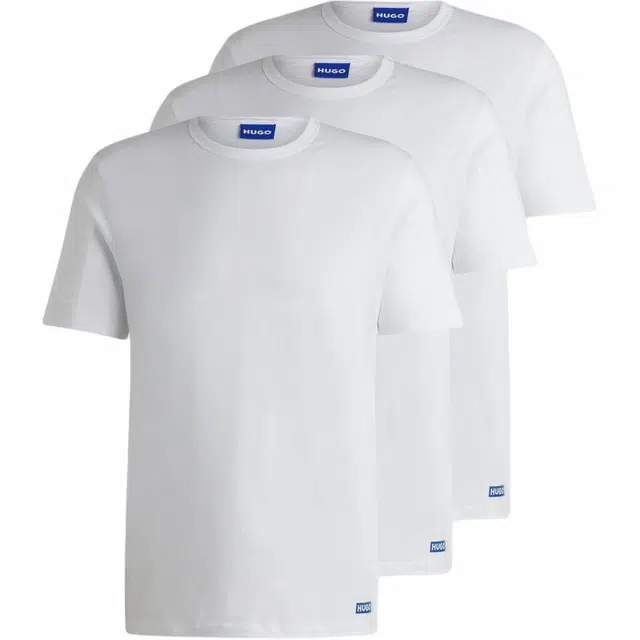 HUGO BOSS Letter Crew Neck T-Shirt 3-Pack White