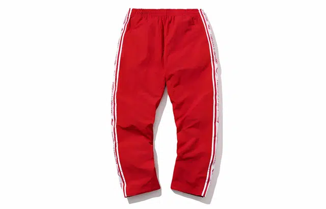 中国李宁系列 纽约时装周走秀款 复古运动裤 情侣款 白红色