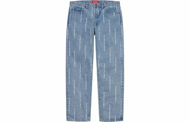 Supreme FW20 Week 15 Logo Stripe Jacquard Regular Jean