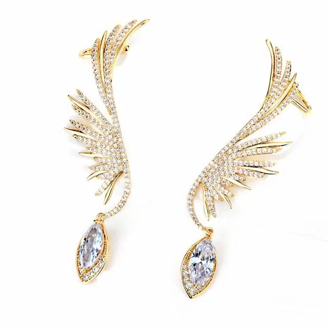 骊碧 香港轻奢 天使之翼耳骨高档浪漫有意义 表白仪式感 铜镀金/合成立方氧化锆/仿水晶 耳环 女款