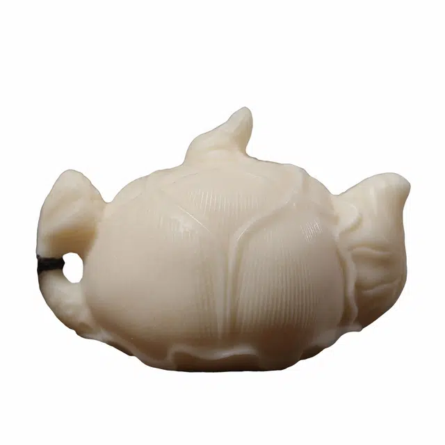 絮物 国潮新中式轻奢复古风文艺风复古风装饰品工艺品湘工精细雕刻高级感文玩盘玩#好运 象牙果 手把件 男女同款情侣款