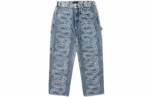 Supreme SS21 Week 4 x HYSTERIC GLAMOUR Snake Double Knee Denim Painter Pant