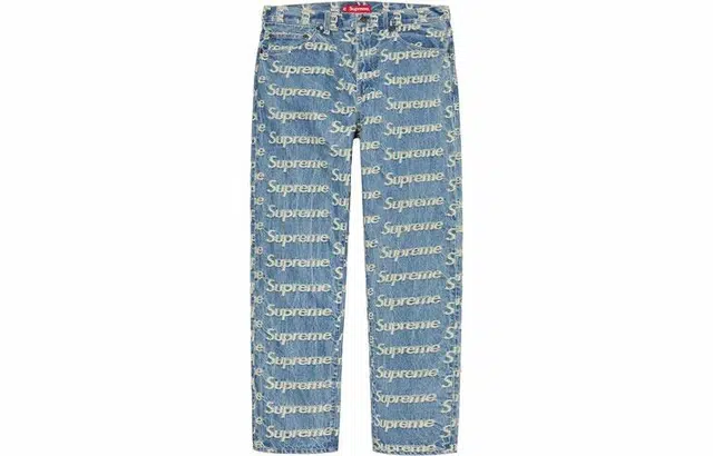 Supreme SS21 Week 10 Frayed Logos Regular Jean Logo