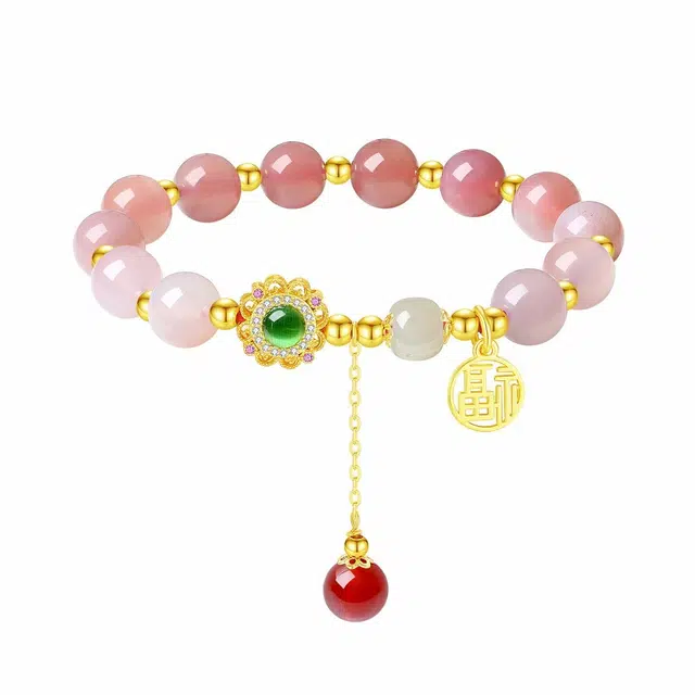 骊碧 香港轻奢好事莲莲百搭新中式高级感饰品高档浪漫有意义 表白仪式感 玛瑙 手链 女款