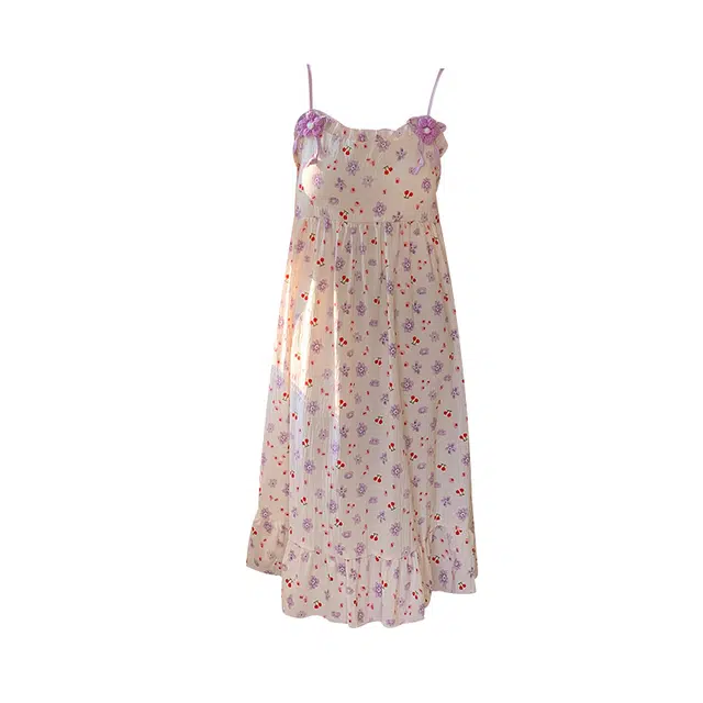 欧诗帛 韩版带胸垫学生宿舍家居服无袖睡裙 女款 图片色