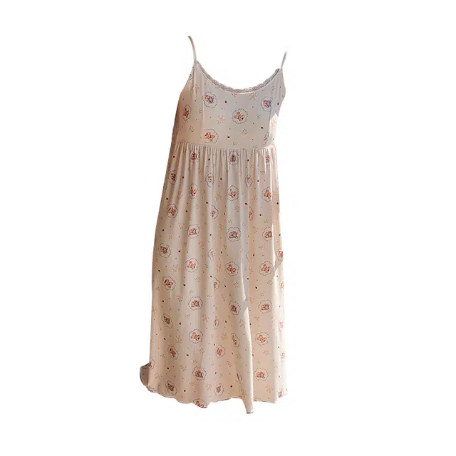 欧诗帛 韩版吊家居服带胸垫一体无袖睡裙 女款 图片色