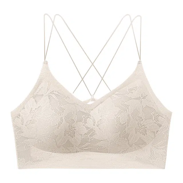 戴维诗 美背内衣交叉一体背心式小胸聚拢蕾丝文胸 女款