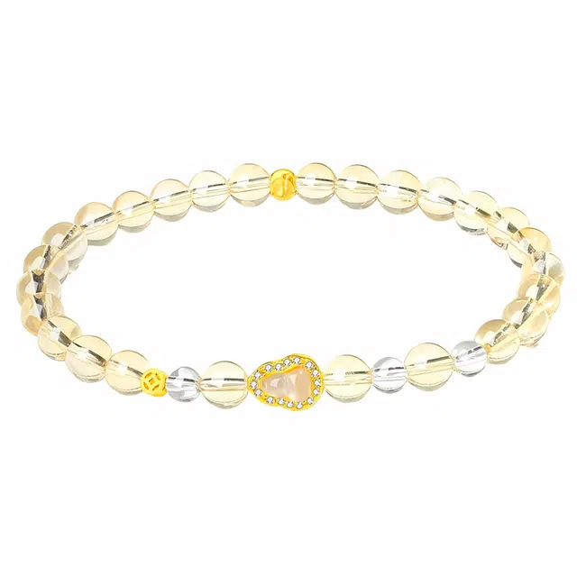 陌阡雪 【福禄双全 招财暴富】新中式轻奢转运 八方来财 聚财纳福转运珠手饰#好运天然 黄水晶 手串 男女同款情侣款