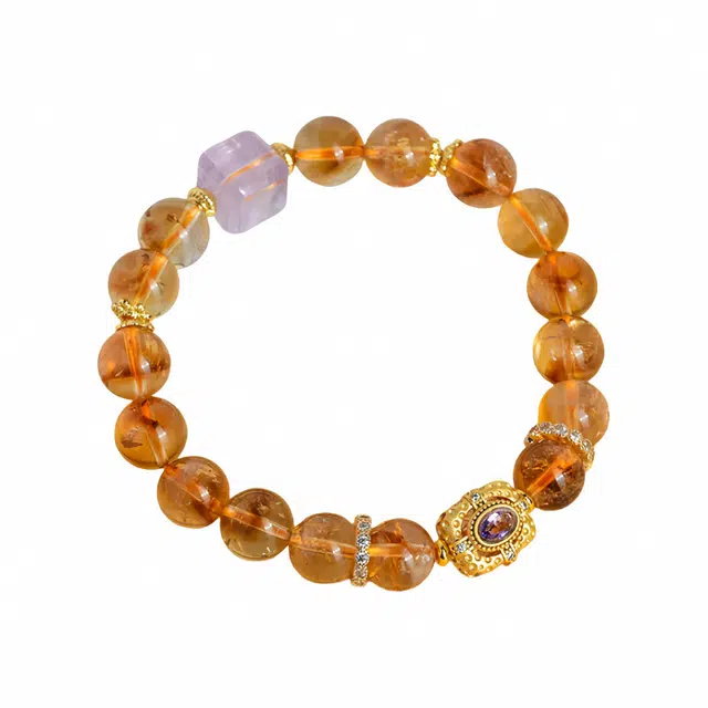 陌阡雪 【招财小霸王】新中式轻奢简约小众设计好运  招财暴富 提升能量 吸金 旺学业事业#好运天然 黄水晶 手串 男女同款情侣款