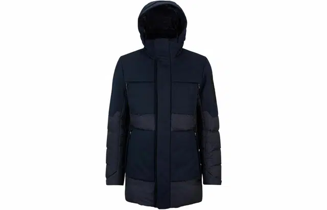 HUGO BOSS Mixed-Material Down Jacket With Detachable Hood