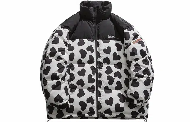 STORMATE Colorblock Heart Print Puffer Jacket