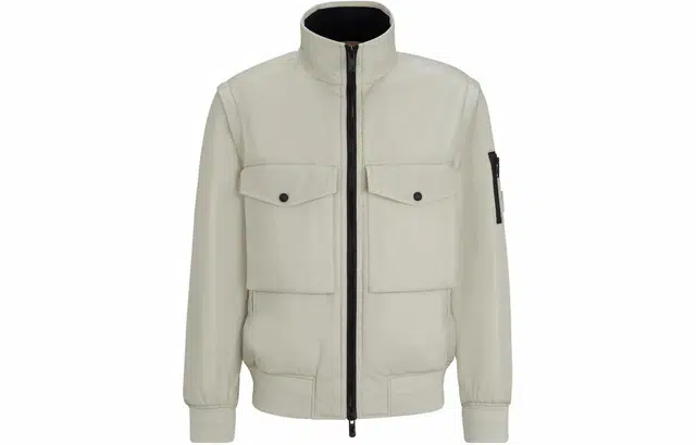 HUGO BOSS Water-Repellent Bomber Jacket With Detachable Sleeves