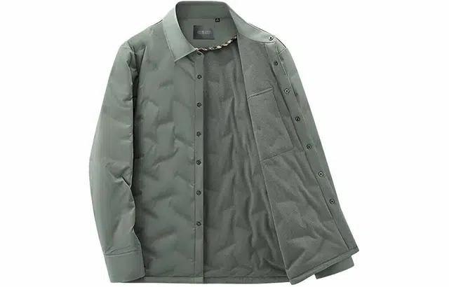 红豆 纯色翻领单排扣长袖羽绒服 男款