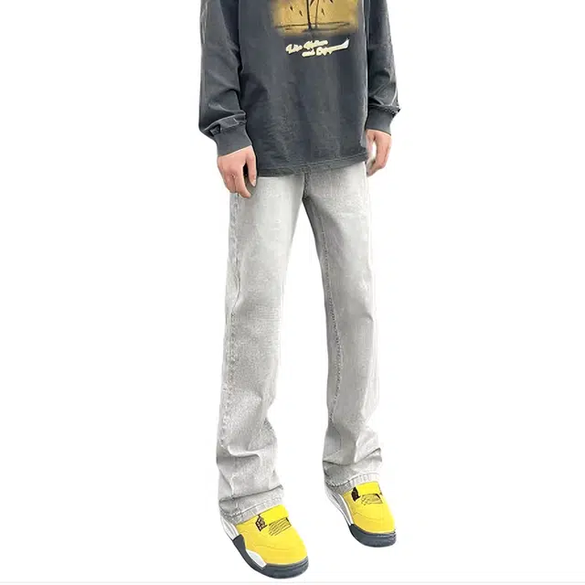 单爵 美式复古高街风多风格融合休闲百搭裤子牛仔裤 男女同款