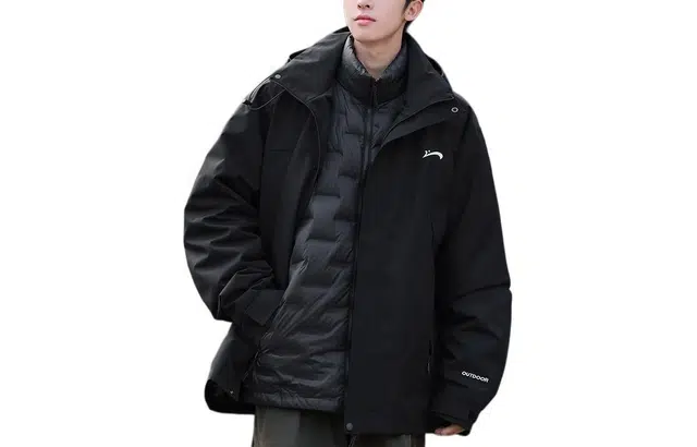 贵人鸟 保暖防寒连帽长袖三合一羽绒服 男款