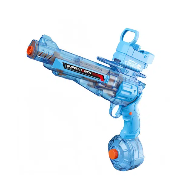 古欧 火光左轮电动连发水枪高压喷射 全自动吸水加大储水弹夹  枪型玩具