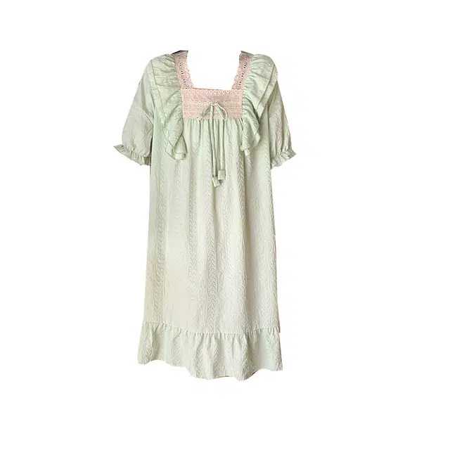 欧诗帛 舒适透气小清新家居服可外穿短袖睡裙 女款 图片色