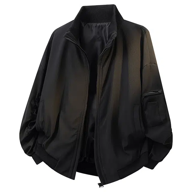 寻星记 美式高街复古机能风立领宽松百搭飞行工装外套适合通勤日常夹克 男女同款