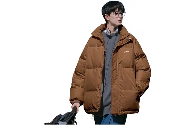 贵人鸟 立领拉链纯色图案长袖棉服 男款