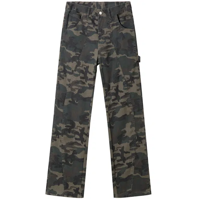 一碗士多 美式高街复古工装风舒适百搭长裤牛仔裤 男女同款