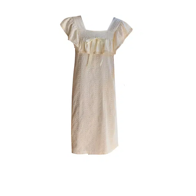 欧诗帛 云朵棉可外穿甜美小飞袖高颜值家居服睡裙 女款 图片色