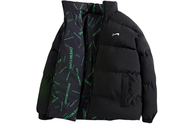 贵人鸟 字母印花立领双面穿面包棉服 男女同款