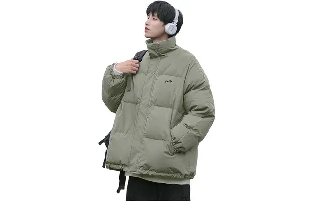 贵人鸟 立领拉链纯色图案长袖棉服 男款