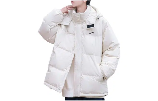 贵人鸟 纯色连帽保暖羽绒服 男款