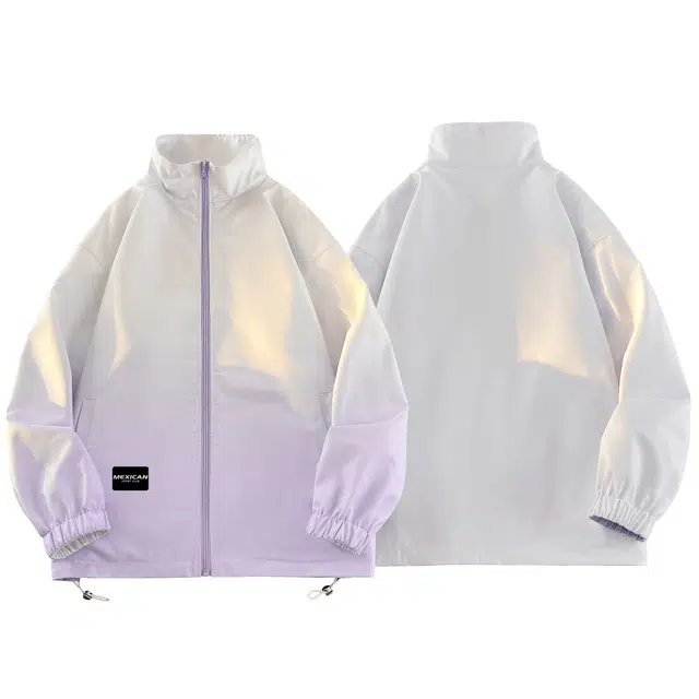 稻草人 双面穿美式渐变简约基础拉链工装运动服宽松休闲户外跑步夹克外套 男女同款