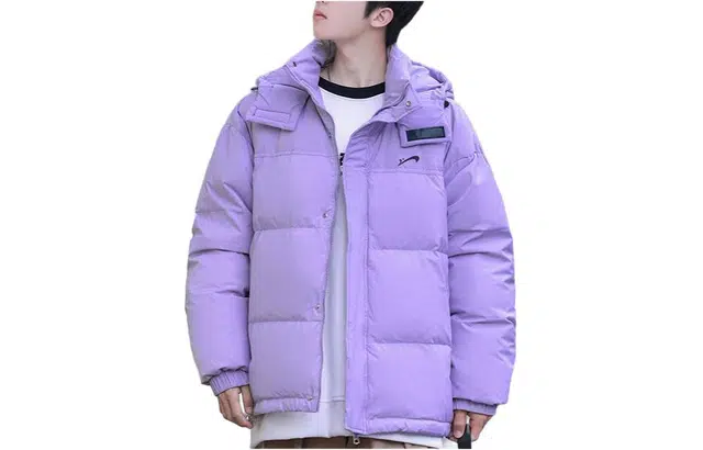 贵人鸟 纯色连帽保暖羽绒服 男款