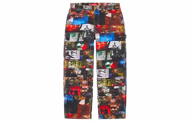 Supreme FW21 Week 1 Nas and DMX Collage Double Knee Denim Painter Pant