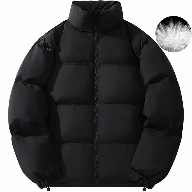 帕丁顿熊 简约防风防寒纯色连帽宽松休闲保暖加厚羽绒服 男女同款