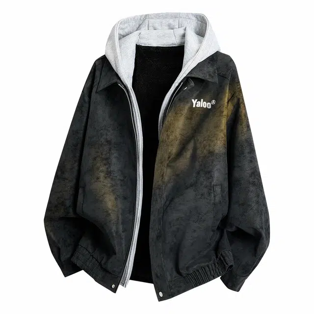 雅鹿 美式高街纯色简约夹克外套 男女同款