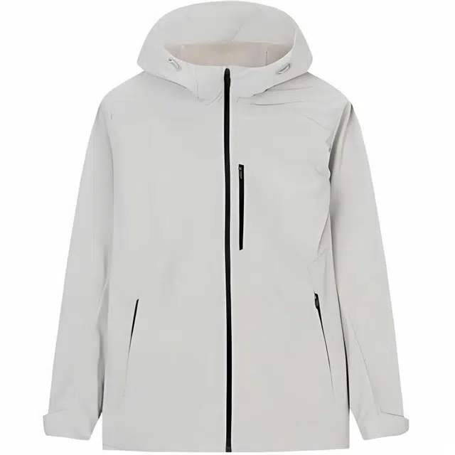 超级安踏 运动休闲简约纯色连帽拉链夹克外套 男款 青古灰