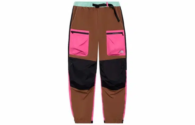 中国李宁 拼接束脚大口袋休闲裤 男款 玳瑁褐