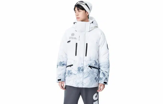 森马 字母数字图案连帽三防加厚羽绒服 男款