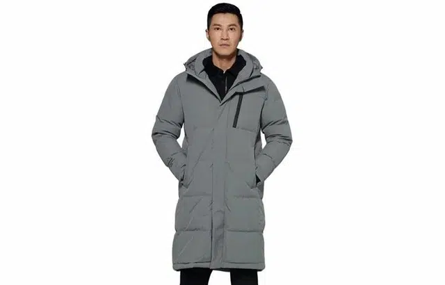 探路者 纯色 拉链 连帽 防泼水 百搭 加厚 羽绒服 男款