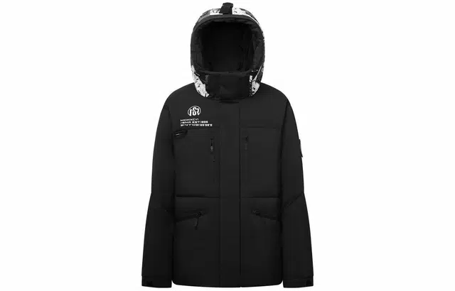 森马 字母数字图案连帽三防加厚羽绒服 男款