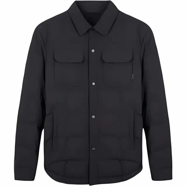 才子 纯色翻领修身纽扣长袖羽绒服 男款