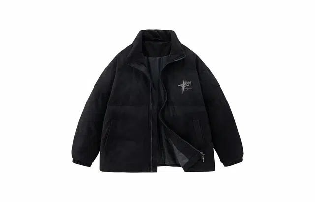 paddy julia Gothic Logo Puffer Jacket Black