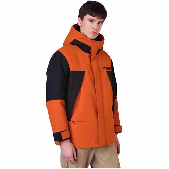 坦博尔 撞色拼接连帽羽绒服 男款