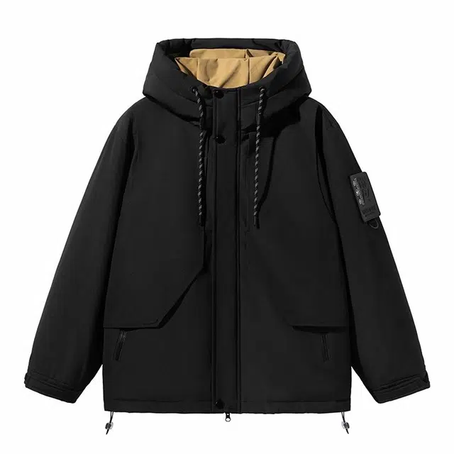 鸭鸭 加厚保暖连帽宽松百搭休闲羽绒服 男女同款