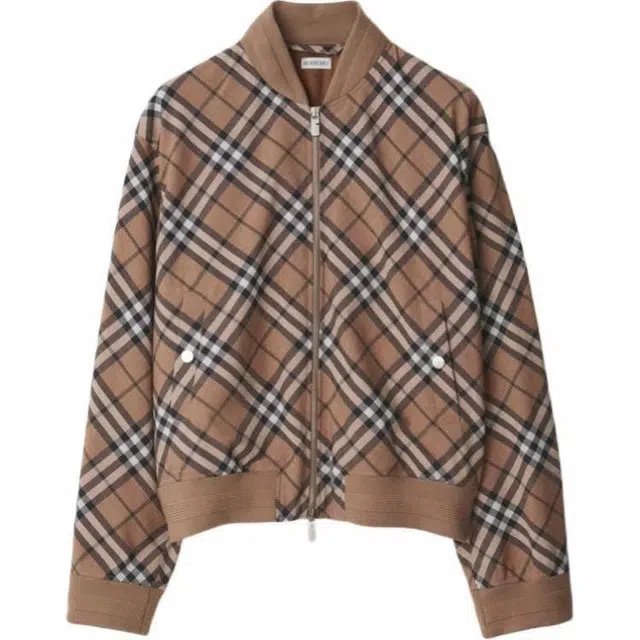 Burberry Check Wool Blend Harrington Jacket