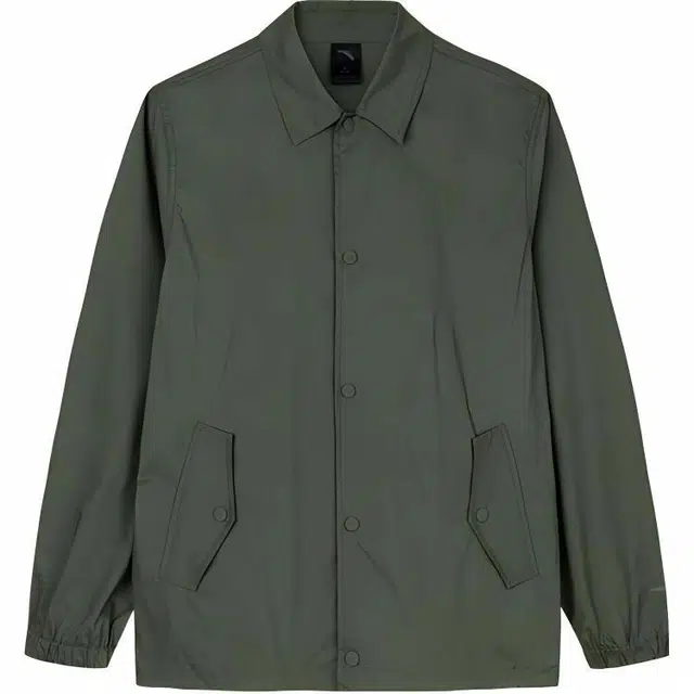 超级安踏 生活系列 纯色单排扣翻领舒适透气百搭夹克外套 男款 葡叶绿