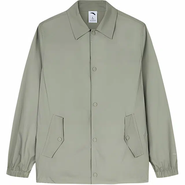 超级安踏 生活系列 纯色单排扣翻领舒适透气百搭夹克外套 男款 尘卡其