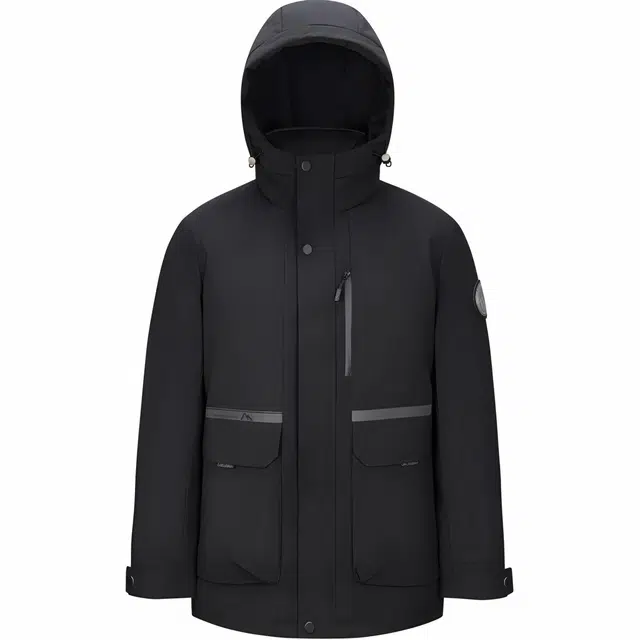 鸭鸭 纯色商务休闲短款连帽鹅绒插肩长袖羽绒服 男款