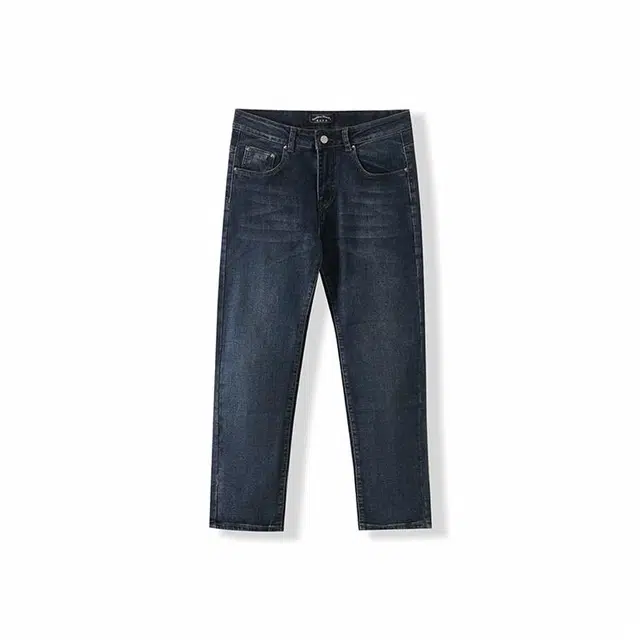 我是大卫 修身直筒中腰拉链牛仔裤 男女同款 蓝色