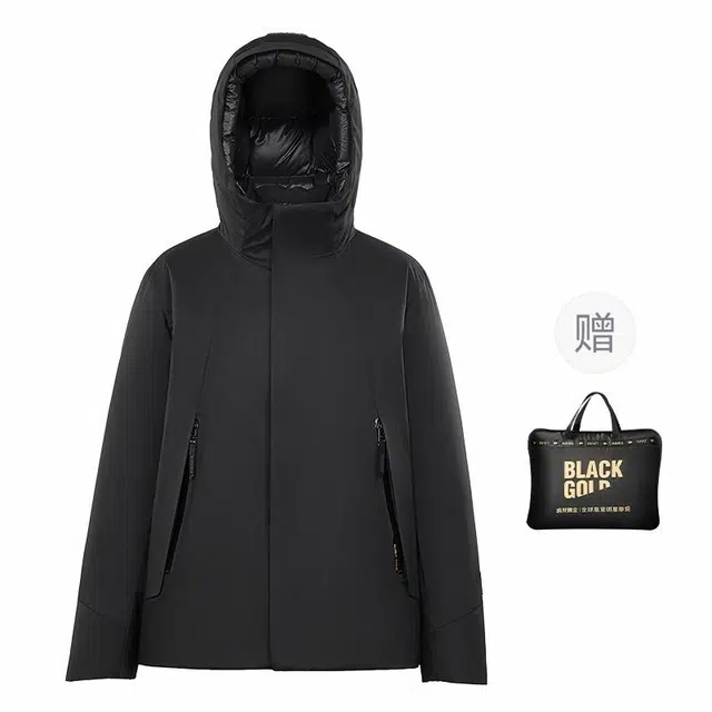 高梵 奢华户外风壳系列超级壳金标短款三合一纯色羽绒服 男女同款 黑色