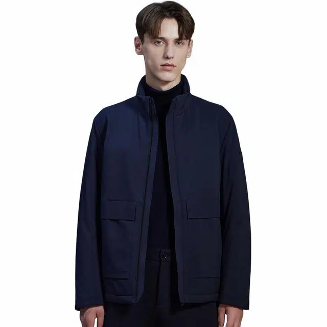 依文 立领舒适保暖棉服 男款 藏蓝色
