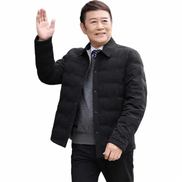 雅鹿 保暖系列 商务休闲纯色翻领羽绒服 男